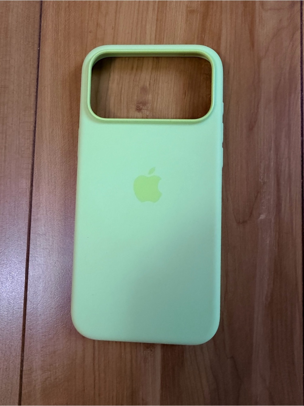 Apple Silicone iPhone Case in neon yellow. iPhone 17 pro max
